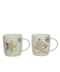 Mug decorazione natalizi colore oro-bianco