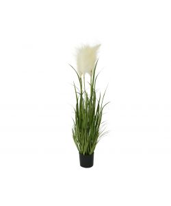 Pianta artificiale Pampas Grass con fiori bianchi