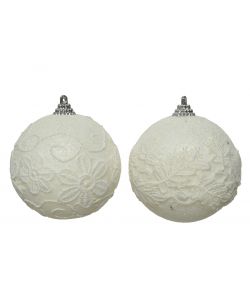 Sfera decorazione pizzo bianca