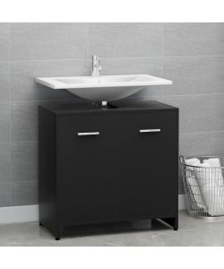 Armadio da Bagno Nero 60x33x61 cm in Truciolato