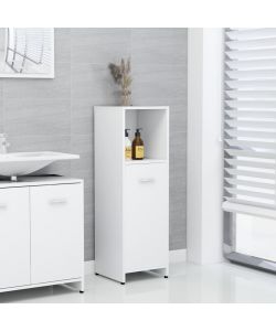 Armadio da Bagno Bianco 30x30x95 cm in Legno Multistrato 802588