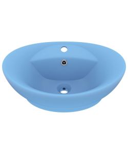 Lavabo con Troppopieno Ovale Azzurro Opaco 58,5x39 cm Ceramica