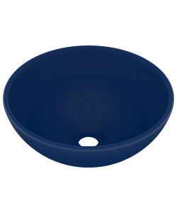 Lavandino Lusso Rotondo Blu Scuro Opaco 32,5x14 cm in Ceramica