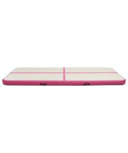 Tappetino Ginnastica Gonfiabile con Pompa 400x100x15cm PVC Rosa