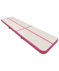 Tappetino Ginnastica Gonfiabile con Pompa 700x100x20cm PVC Rosa