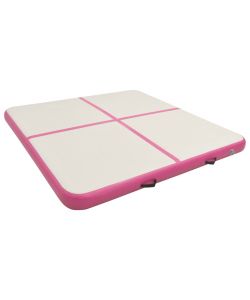 Tappetino Ginnastica Gonfiabile con Pompa 200x200x15cm PVC Rosa