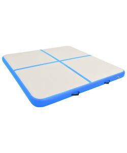 Tappetino Ginnastica Gonfiabile con Pompa 200x200x15cm PVC Blu