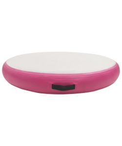 Tappetino Ginnastica Gonfiabile con Pompa 100x100x20cm PVC Rosa