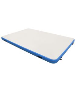 Tappeto Galleggiante Gonfiabile Blu e Bianco 200x150x15 cm