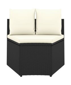 Set Divani da Giardino 2 pz con Cuscini in Polyrattan Nero 310464