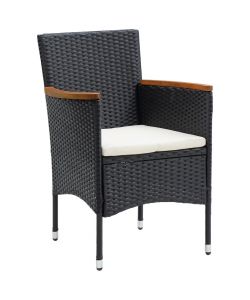 Sedie da Pranzo per Giardino 4 pz in Polyrattan Nero 310566