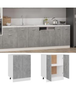 Armadio Inferiore Grigio Cemento 60x46x81,5 cm in Truciolato