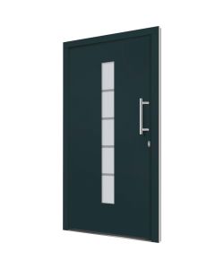 Porta d'Ingresso in Alluminio e PVC Antracite 110x210 cm 3056814