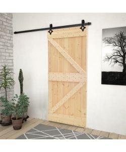 Porta Scorrevole con Set Hardware 80x210 cm in Legno di Pino 3057488