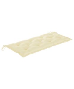 Cuscino per Panca da Giardino Bianco Crema 120x50x7 cm Tessuto