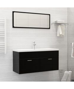 Lavabo da Incasso con Rubinetto 101x39x18 cm in Ceramica Bianco