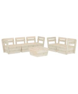 Set Divani da Giardino su Pallet 6 pz in Legno Abete Impregnato 3063719