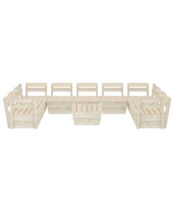 Set Divani da Giardino su Pallet 10 pz in Legno Abete Impregnato 3063728