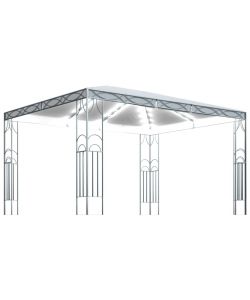 Gazebo con Stringa di Luci LED 400x300 cm Crema