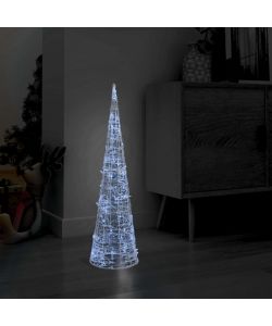 Piramide Decorativa Cono di Luce LED Acrilico Bianco Freddo 90cm