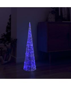 Piramide Decorativa Cono di Luce LED Acrilico Blu 90 cm