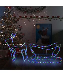 Renne e Slitta Decorazione Natalizia per Esterni 252 LED