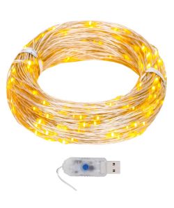 Filo di Micro Lucine a LED 40m 400 LED Bianco Caldo 8 Funzioni