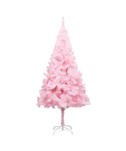 Set Albero Natale Artificiale con LED e Palline Rosa 240 cm PVC