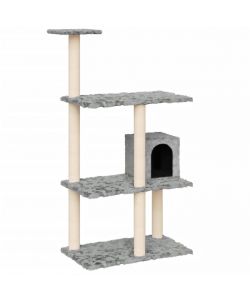 Albero per Gatti con Tiragraffi in Sisal Grigio Chiaro 119 cm 171799