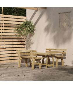 Set da Pranzo da Giardino 3 pz in Legno di Pino Impregnato