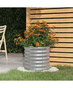 Vaso Giardino Acciaio Verniciato a Polvere 40x40x36 cm Argento