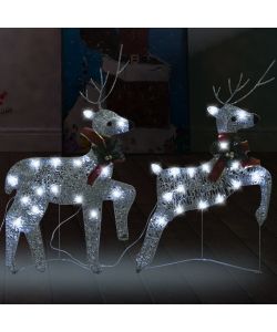 Renne di Natale 2 pz Argento 40 LED