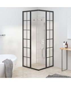 Cabina Doccia ESG Smerigliato 80x80x180 cm Nera