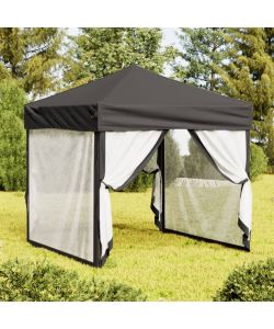 Tenda per Feste Pieghevole con Pareti Laterali Antracite 2x2 m