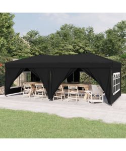 Tenda per Feste Pieghevole con Pareti Laterali Nero 3x6 m