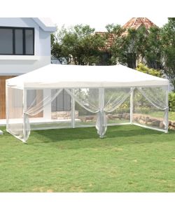 Tenda per Feste Pieghevole con Pareti Laterali Bianco 3x6 m