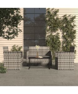 Set Divani da Esterno 4 pz con Cuscini in Polyrattan Grigio 319195