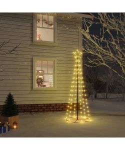 Albero di Natale a Cono Bianco Caldo 108 LED 70x180 cm