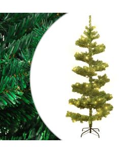 Albero di Natale a Spirale con Base e LED Verde 150 cm PVC