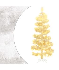 Albero di Natale a Spirale con Base e LED Bianco 150 cm PVC