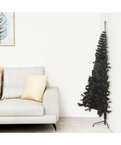 Albero di Natale Artificiale a Met con Base Nero 210 cm PVC
