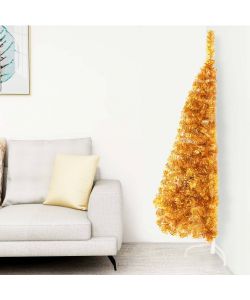 Albero di Natale Artificiale a Met con Supporto Oro 120 cm PVC