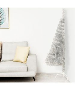 Albero di Natale Artificiale a Met con Base Argento 150 cm PVC