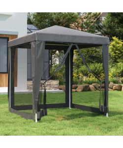 Tenda per Feste 4 Pareti Laterali in Rete Antracite 2x2 m HDPE