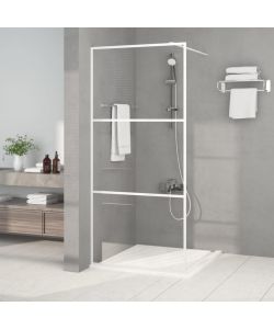 Parete Doccia Walk in Bianca 90x195 cm Vetro Trasparente ESG