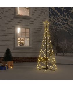 Albero di Natale a Cono Bianco Caldo 200 LED 70x180 cm