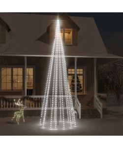 Albero di Natale Pennone Bianco Freddo 732 LED 500 cm