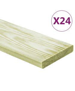 Tavole Pavimento 24pz 2,88 mq 1m Legno Massello Pino Impregnato