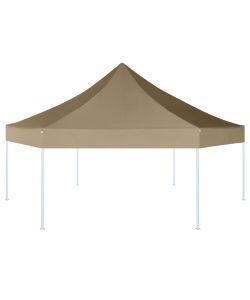 Tendone Esagonale Pieghevole Pop-Up 3,6x3,1 m Tortora 220 g/mq