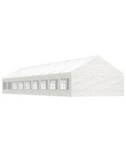 Gazebo con Tetto Bianco 20,07x5,88x3,75 m in Polietilene